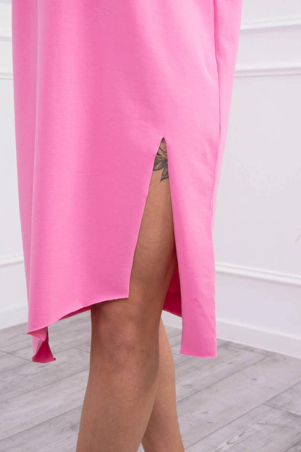 Tunikové oversize šaty model 9335 jasné růžové