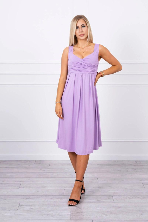 Volné šaty s širokými ramínky model 61063 barva lila