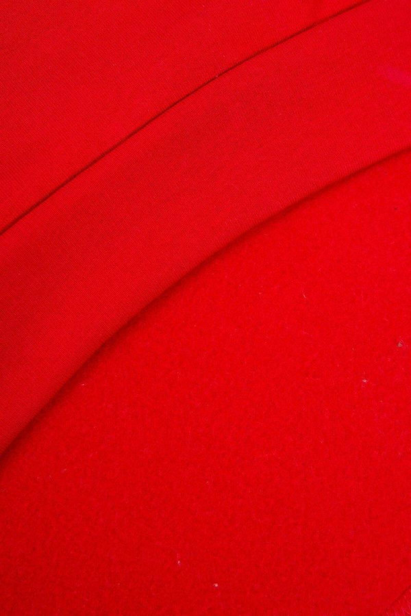 Prodloužená mikina s kapucí a klokaní kapsou model 9147 červená