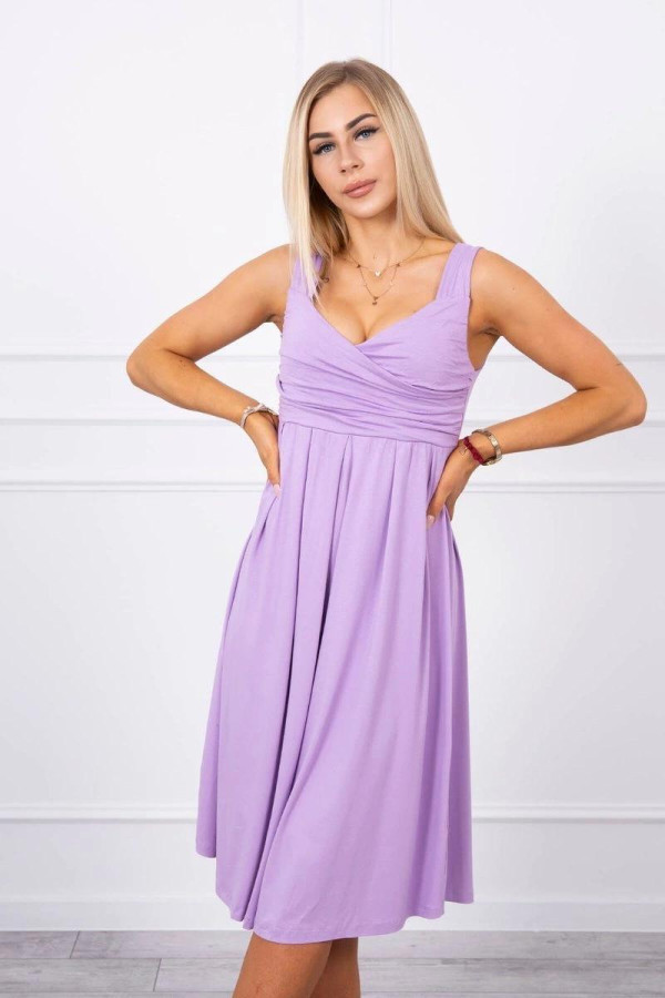 Volné šaty s širokými ramínky model 61063 barva lila