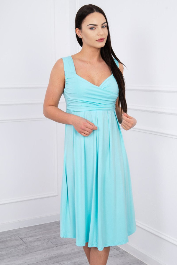 Volné šaty s širokými ramínky model 61063 mentolové