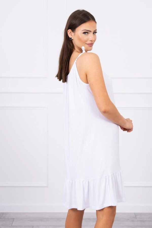 Volné šaty na ramínka model 9080 bílé
