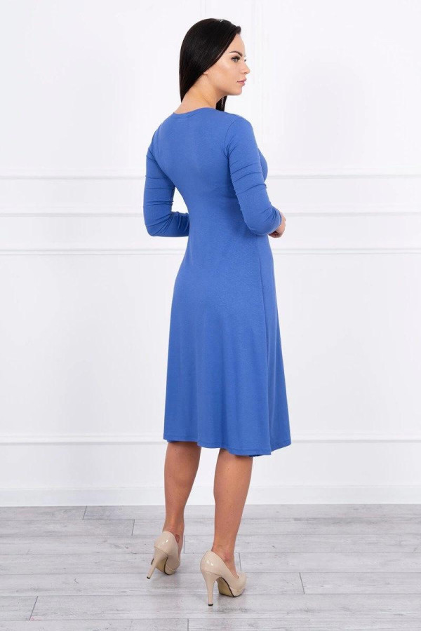 Volné šaty s převazem pod hrudníkem model 8315 barva džínová