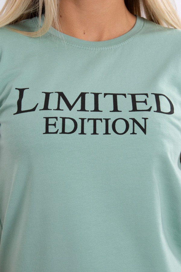 Tričko s nápisem Limited Edition tmavé mentolové