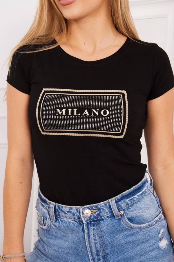 Tričko Milano se zirkony černé