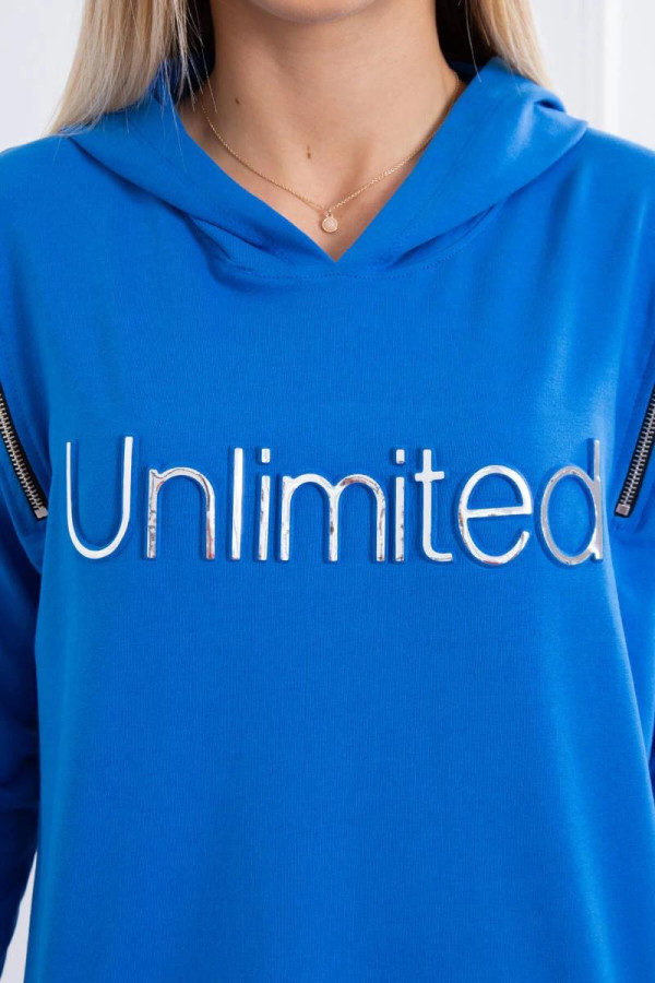 Šaty Unlimited s kapsami a zipy model 9190 barva královská modrá