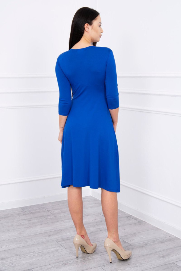 Volné šaty s převazem pod hrudníkem model 8314 barva královská modrá