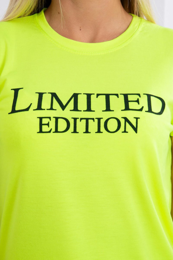 Tričko s nápisem Limited Edition neonově žluté