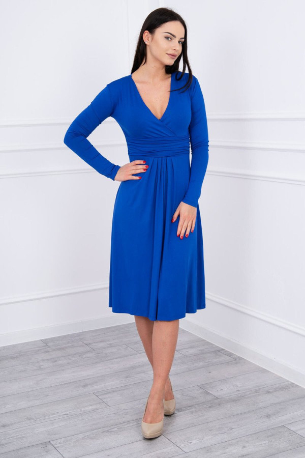 Volné šaty s převazem pod hrudníkem model 8315 barva královská modrá