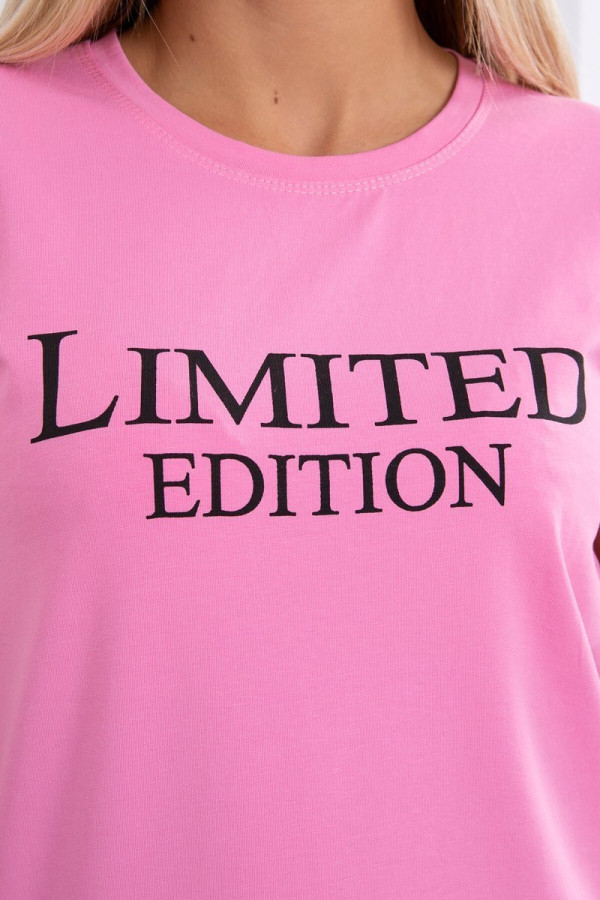 Tričko s nápisem Limited Edition jasné růžové