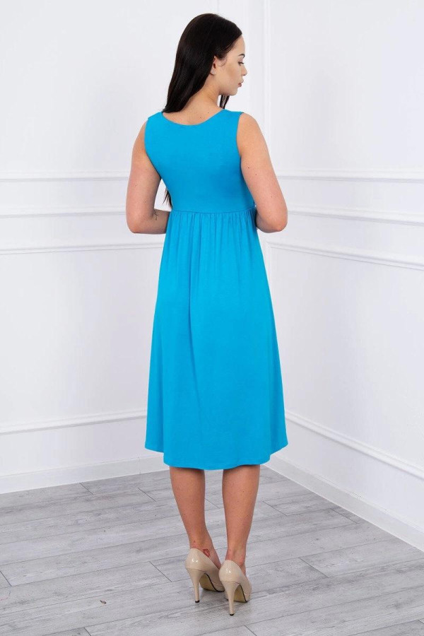 Volné šaty s širokými ramínky model 61063 tyrkysové